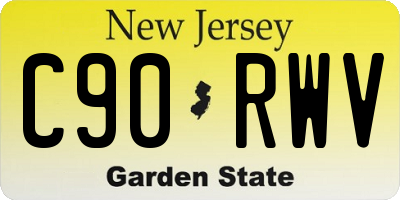 NJ license plate C90RWV