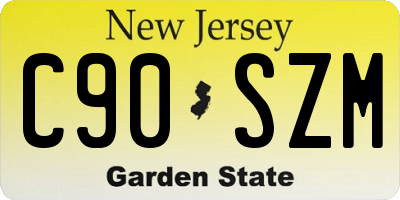 NJ license plate C90SZM