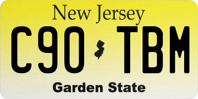 NJ license plate C90TBM
