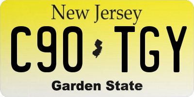 NJ license plate C90TGY