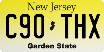 NJ license plate C90THX
