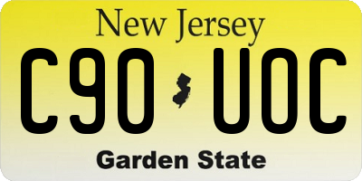 NJ license plate C90UOC
