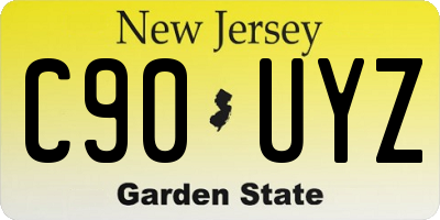 NJ license plate C90UYZ
