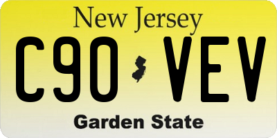 NJ license plate C90VEV