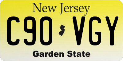 NJ license plate C90VGY
