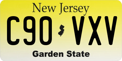NJ license plate C90VXV