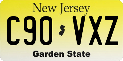 NJ license plate C90VXZ