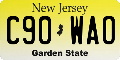 NJ license plate C90WAO