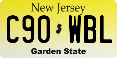 NJ license plate C90WBL