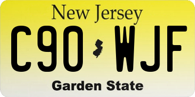 NJ license plate C90WJF