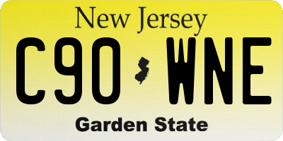 NJ license plate C90WNE