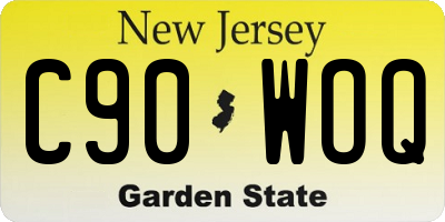 NJ license plate C90WOQ