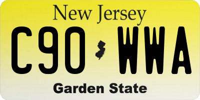 NJ license plate C90WWA