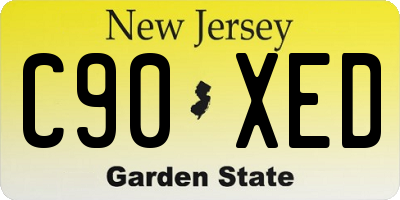 NJ license plate C90XED