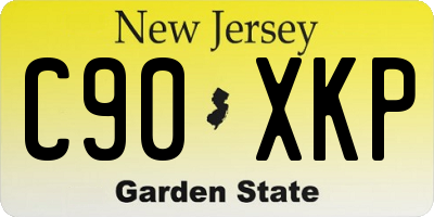 NJ license plate C90XKP