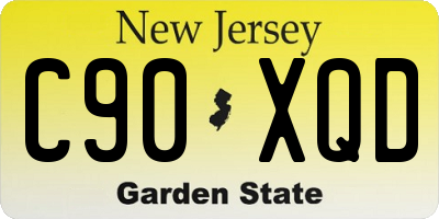 NJ license plate C90XQD