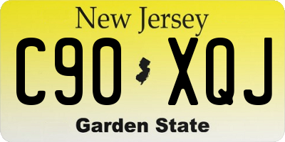 NJ license plate C90XQJ