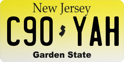 NJ license plate C90YAH