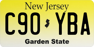 NJ license plate C90YBA