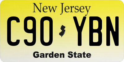 NJ license plate C90YBN