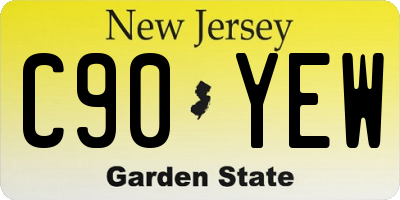 NJ license plate C90YEW