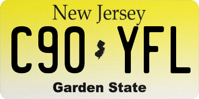 NJ license plate C90YFL