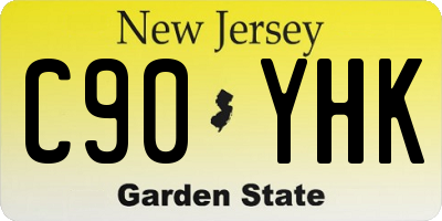 NJ license plate C90YHK