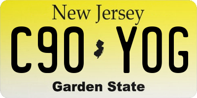 NJ license plate C90YOG