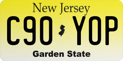 NJ license plate C90YOP