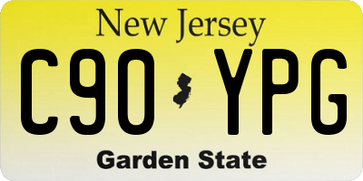 NJ license plate C90YPG