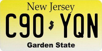 NJ license plate C90YQN