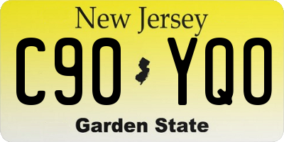 NJ license plate C90YQO