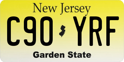 NJ license plate C90YRF