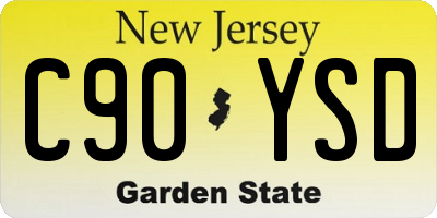 NJ license plate C90YSD