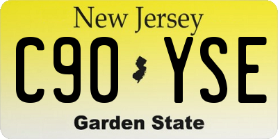 NJ license plate C90YSE