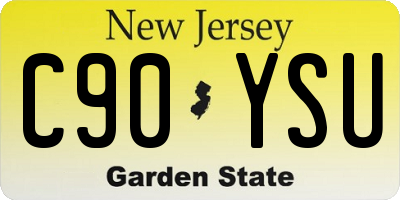 NJ license plate C90YSU