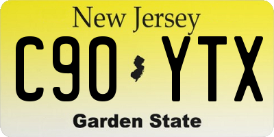 NJ license plate C90YTX