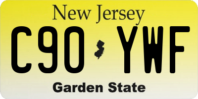 NJ license plate C90YWF