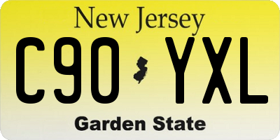 NJ license plate C90YXL