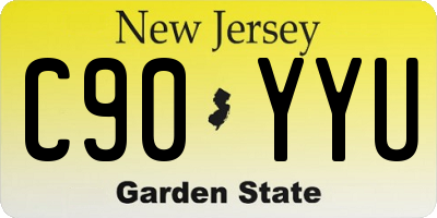 NJ license plate C90YYU