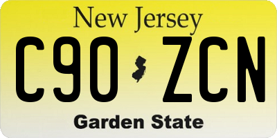 NJ license plate C90ZCN