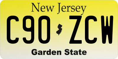 NJ license plate C90ZCW