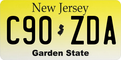 NJ license plate C90ZDA
