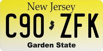 NJ license plate C90ZFK