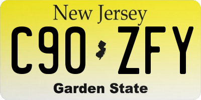 NJ license plate C90ZFY