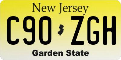 NJ license plate C90ZGH