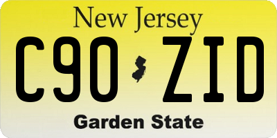 NJ license plate C90ZID