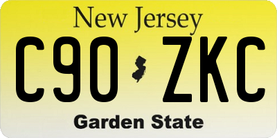 NJ license plate C90ZKC