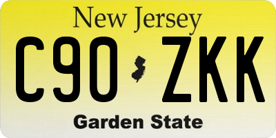 NJ license plate C90ZKK
