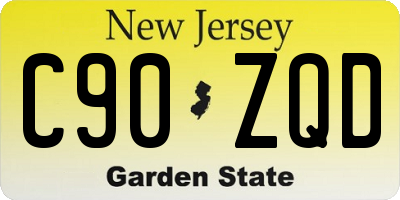 NJ license plate C90ZQD